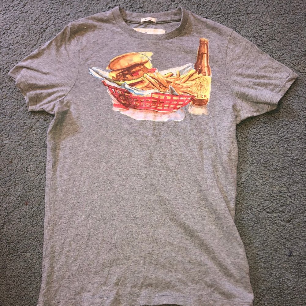Abercrombie & Fitch Food Mens M Muscle Gray TShirt